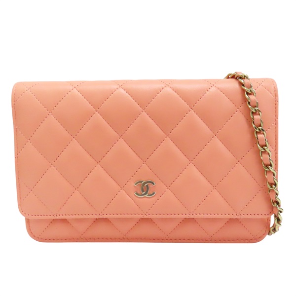 粉膚色 羊皮 WOC 鍊帶 肩背包 金扣