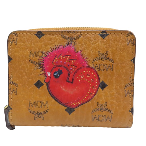 金棕色 牛皮 扣式短夾