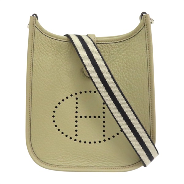 卡其 Taurillon牛皮 Evelyne Mini 肩背包 W刻 銀扣 W刻/8a