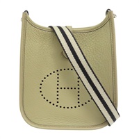 卡其 Taurillon牛皮 Evelyne Mini 肩背包 W刻 銀扣 W刻/8a