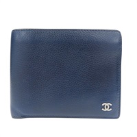 藍色 牛皮 短夾