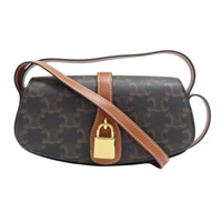 棕色 Triomphe 帆布 牛皮 Clutch On Strap Tabou 兩用包