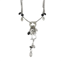 銀色金屬 D字樣 項鍊【Dior 迪奧】