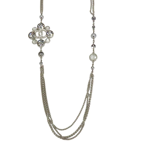 格紋水鑽 雙C 雙鍊 長項鍊