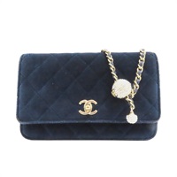 藍色絨布 水鑽 WOC 鍊帶肩背包