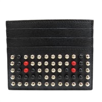 黑色 牛皮 圓鉚釘 名片夾