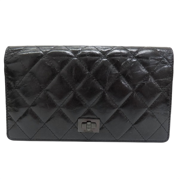 黑色 牛皮亮皮 長夾