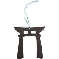 棕色 牛皮 PETIT h 鳥居 吊飾【HERMES 愛馬仕】