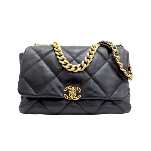 黑色 菱格紋 羊皮 19包款 鍊帶 肩背包 AS1162