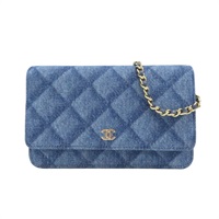 藍色 格紋印花 單寧布 WOC 肩背包 AP0250