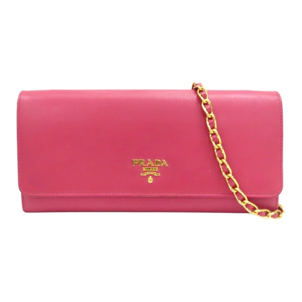 粉色 Saffiano 皮革 WOC 肩背包