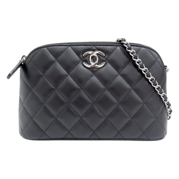 黑色 菱格紋 小羊皮 貝殼包 肩背包【CHANEL 香奈兒】