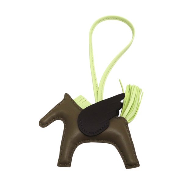 棕色 羊皮 Rodeo Pegase 吊飾 B刻【HERMES 愛馬仕】