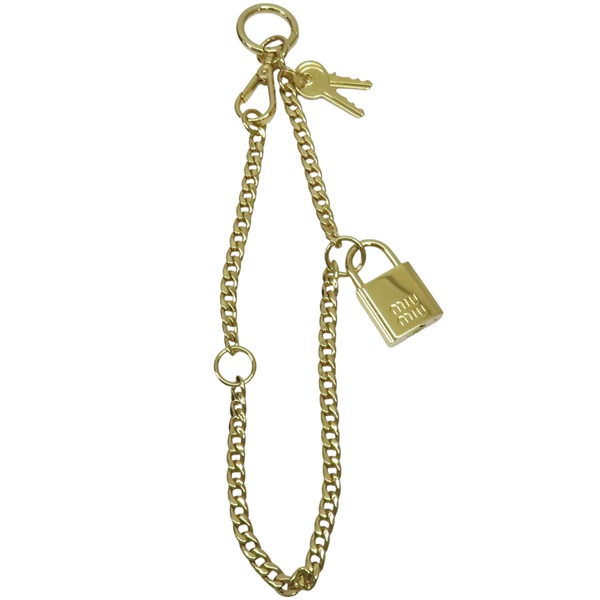 金色黃銅 鎖頭吊飾【MIU MIU 繆繆】