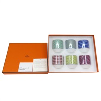 六色 陶瓷 Tie Set 茶杯 6入【HERMES 愛馬仕】