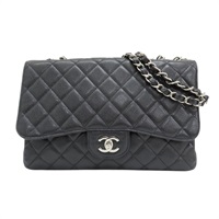 黑色 荔枝紋牛皮 Jumbo 30 肩背包 無卡 A28600