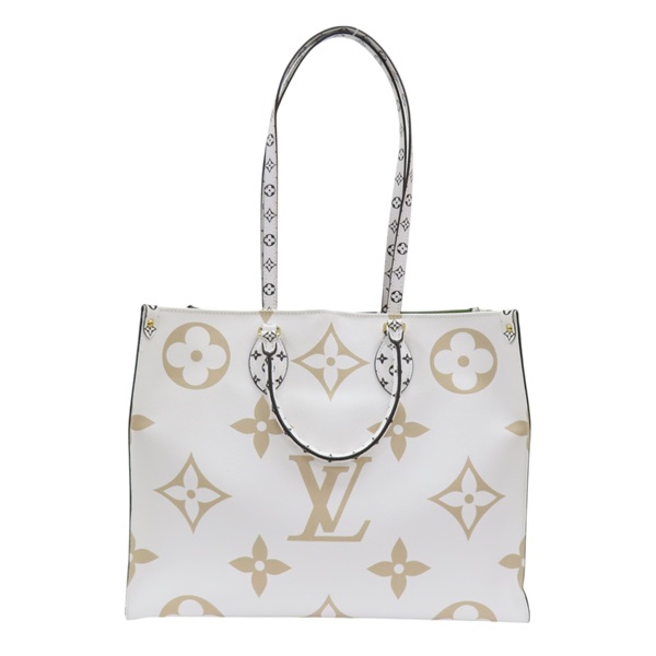 白/綠/黃 牛皮 原花 Onthego GM 兩用包 M44571