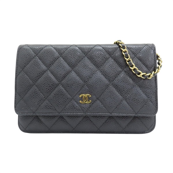 黑色 荔枝紋 牛皮 WOC 肩背包 無卡【CHANEL 香奈兒】 AB3814