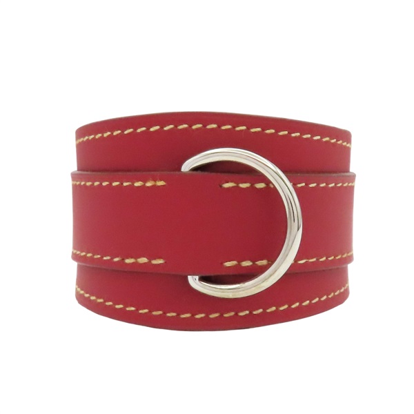 紅色 牛皮 手環 口K刻【HERMES 愛馬仕】