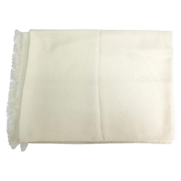 米白 羊毛 真絲 圍巾【HERMES 愛馬仕】