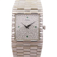 鑽石錶盤 18K白金 Emperador 腕錶【Piaget 伯爵】 9131 G2