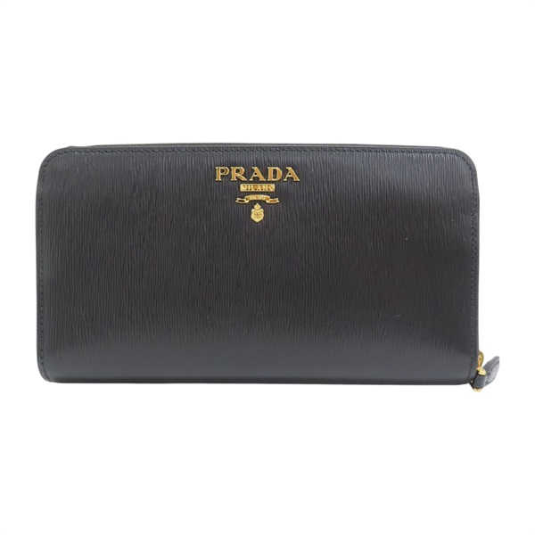 黑色 牛皮 拉鍊 長夾 #IML348