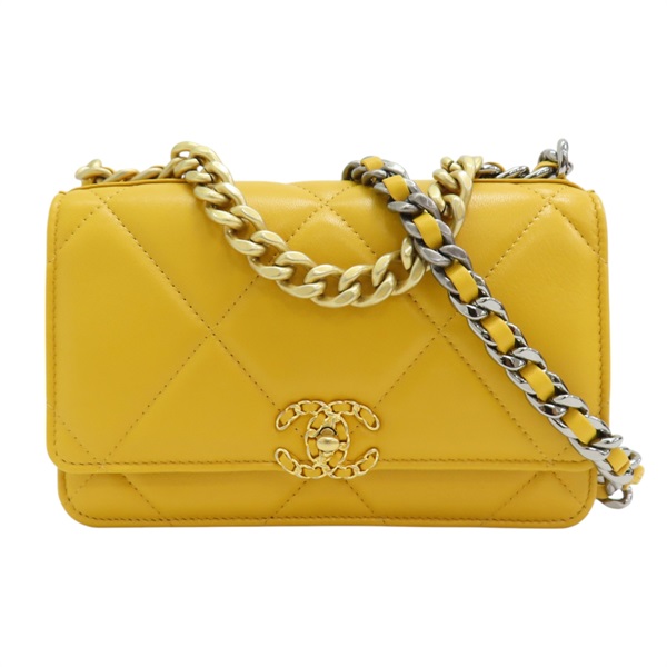 黃色 皮革 鍊帶 19 WOC 兩用包 肩背包 AP3267