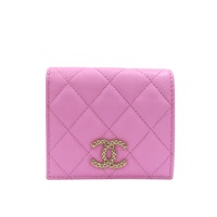 粉色荔枝紋 綠色 牛皮 二折短夾 AP3185