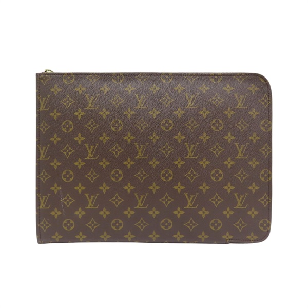 棕色 原花帆布 Poche Documents 公事包 手拿包 M53400