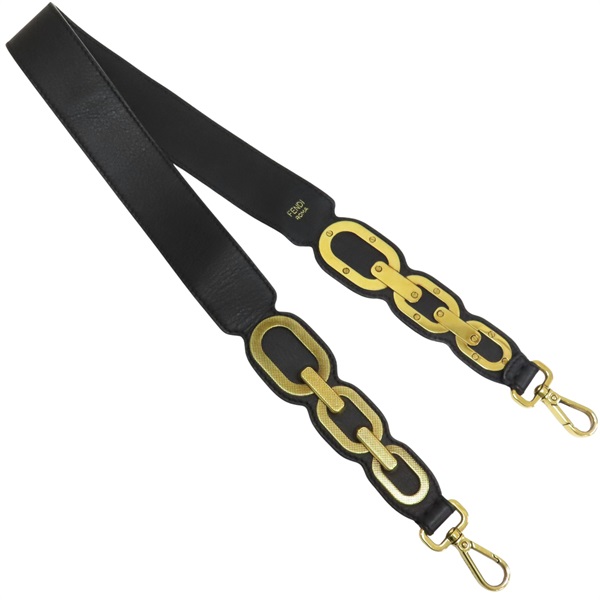 黑色牛皮 背帶【FENDI 芬迪】