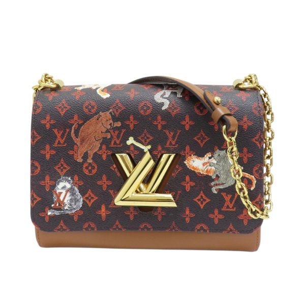 棕色 原花 牛皮 Catogram Twist 肩背包【LOUIS VUITTON LV 路易威登】 M44408