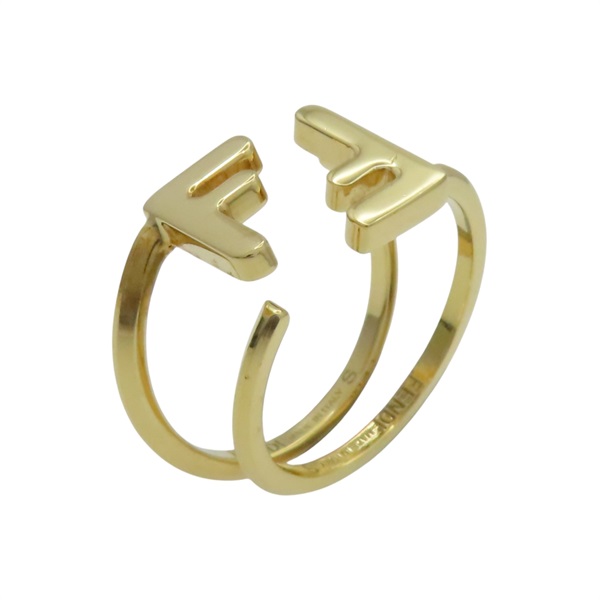 金色金屬 雙F 戒指【FENDI 芬迪】 8AH083 B08