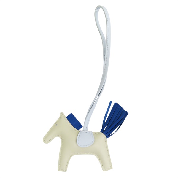 白色/水藍/藍色 羊皮 小飛馬 掛飾 W刻【HERMES 愛馬仕】