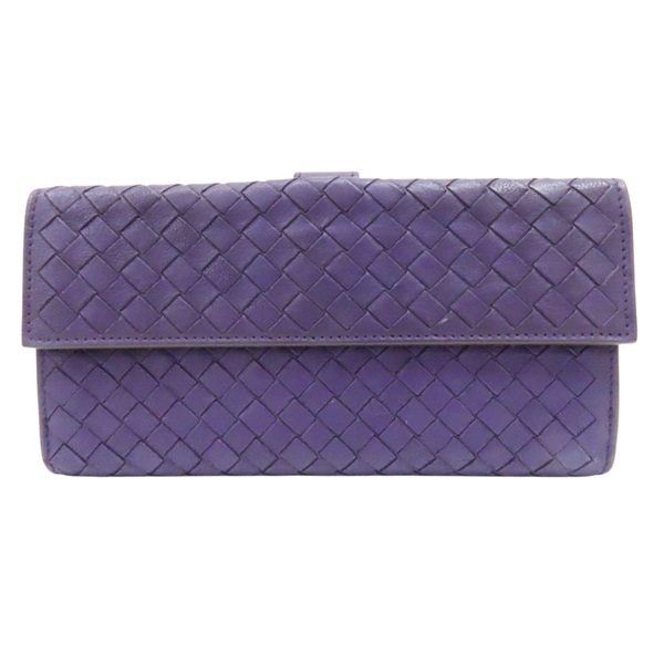 紫色 山羊皮 扣式長夾 134075