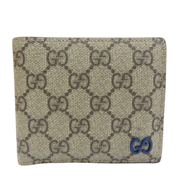 藍色 牛皮 烏木色 GG Supreme帆布 Interior 短夾【GUCCI 古馳】 768244