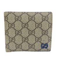 藍色 牛皮 烏木色 GG Supreme帆布 Interior 短夾【GUCCI 古馳】 768244