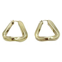 金色 925純銀 扭紋三角圈形耳環【BOTTEGA VENETA BV 寶緹嘉】 608588