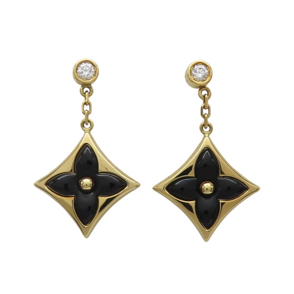 18K黃金 縞瑪瑙 原花 Color Blossom BB 耳環【LOUIS VUITTON LV 路易威登】 Q96992