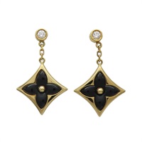 18K黃金 縞瑪瑙 原花 Color Blossom BB 耳環【LOUIS VUITTON LV 路易威登】 Q96992