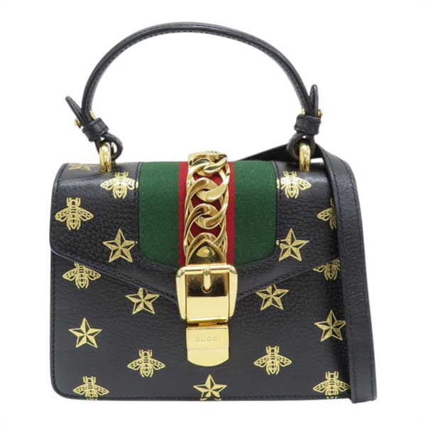 黑色 牛皮 Sylvie 2Way 肩背包 #470270 #470270