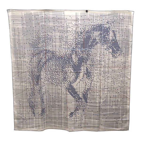 卡其色  喀什米爾 真絲 Cheval Celeste 圍巾【HERMES 愛馬仕】