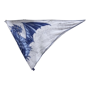 藍/灰色 羊絨 絲綢 Dragon Flash 菱形巾 絲巾【HERMES 愛馬仕】