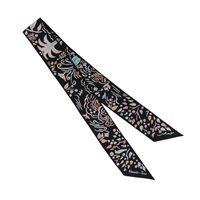 黑色 真絲 Twilly 絲巾