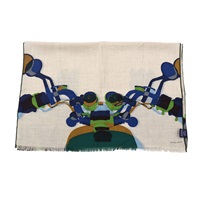 卡其色 喀什米爾 真絲 圍巾【HERMES 愛馬仕】