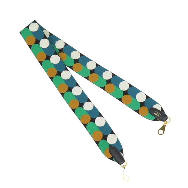 黑色 帆布 圓點 背帶 Z刻【HERMES 愛馬仕】