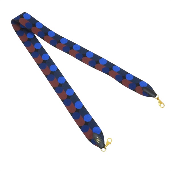 黑色 帆布 紅藍圓點 背帶 Z刻【HERMES愛馬仕】