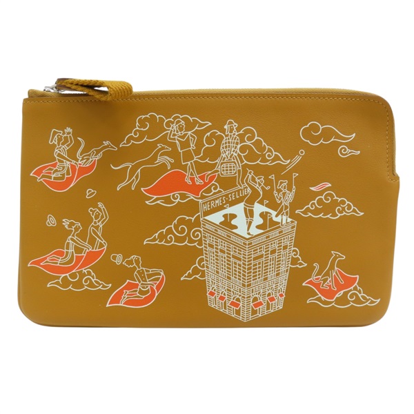 棕色 牛皮 手拿包 Z刻