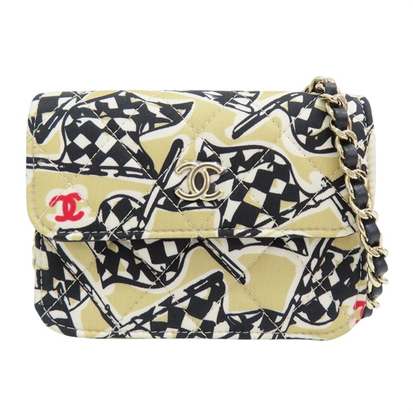 米/黑色 布面 MINI馬特拉斯 VIP年度禮物 鍊帶 肩背包 金扣