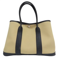 米色 帆布 Garden Party 30 手提包 A刻【HERMES 愛馬仕】