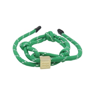 綠色 尼龍 鍍金 手環【MIU MIU 繆繆】 5IB5383L74F077U